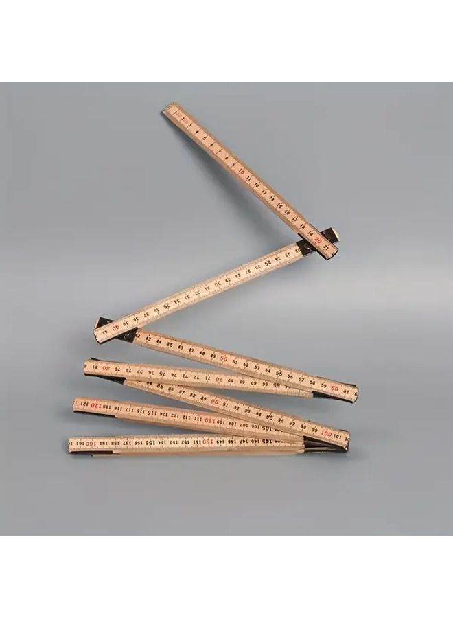 Portable 2m 78 74in Folding Ruler Double Sided Imperial Metric Metal Carpenter Tool - Image 3