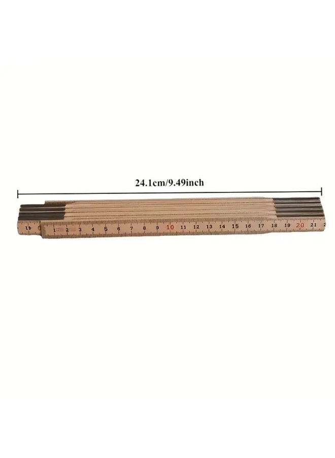 Portable 2m 78 74in Folding Ruler Double Sided Imperial Metric Metal Carpenter Tool - Image 2