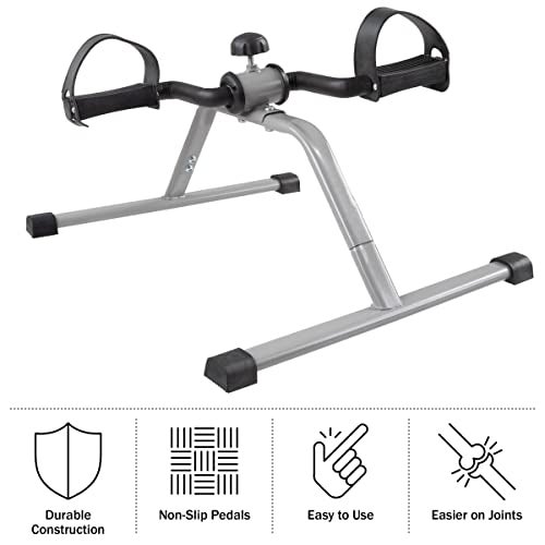 Wakeman Under-Desk Stationary Bike - Indoor Below-Desk Exercise Pedal Fitness Machine for Legs, Physical Therapy, and Calorie Burn by Wakeman (Black and Gray) - Image 5