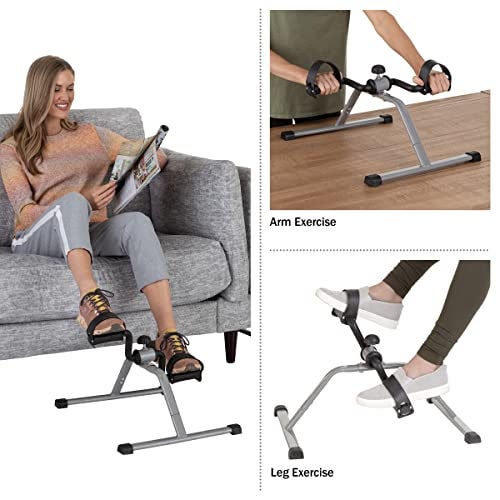 Wakeman Under-Desk Stationary Bike - Indoor Below-Desk Exercise Pedal Fitness Machine for Legs, Physical Therapy, and Calorie Burn by Wakeman (Black and Gray) - Image 3