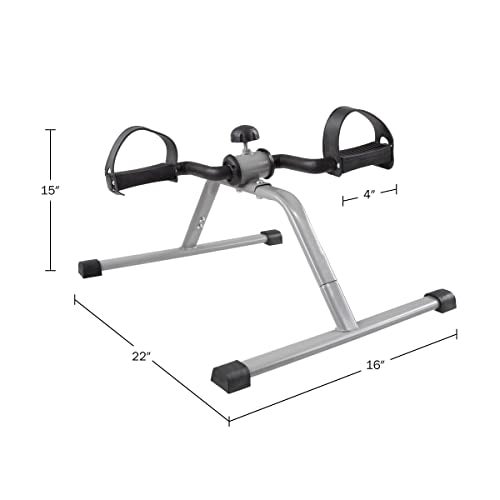 Wakeman Under-Desk Stationary Bike - Indoor Below-Desk Exercise Pedal Fitness Machine for Legs, Physical Therapy, and Calorie Burn by Wakeman (Black and Gray) - Image 2
