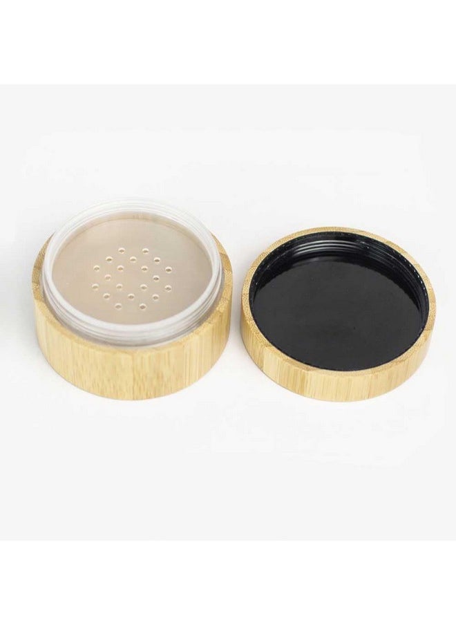 Teensery 1 Pc 50G Empty Loose Powder Case Bamboo Face Powder Box Refillable Makeup Cosmetic Powder Container With Sifter And Lid  - Image 3