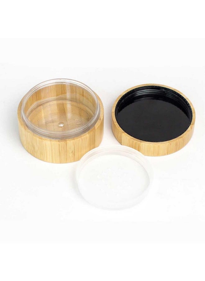 Teensery 1 Pc 50G Empty Loose Powder Case Bamboo Face Powder Box Refillable Makeup Cosmetic Powder Container With Sifter And Lid  - Image 2