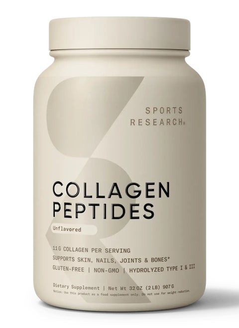 Sports Research Collagen Peptides Powder Unflavored Net wt 32oz (2lb) 907G