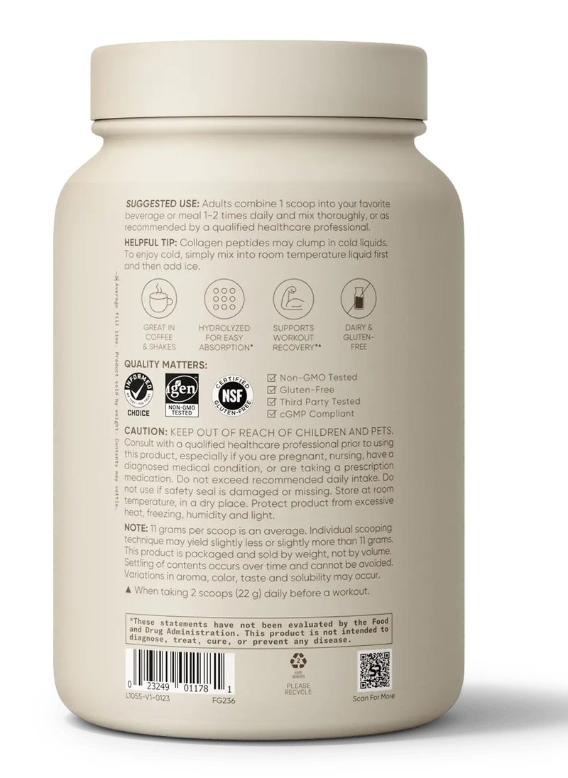 Sports Research Collagen Peptides Powder Unflavored Net wt 32oz (2lb) 907G