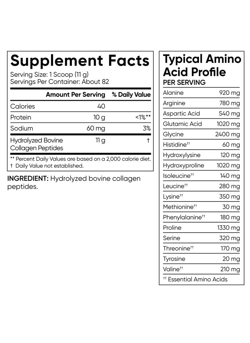 Sports Research Collagen Peptides Powder Unflavored Net wt 32oz (2lb) 907G