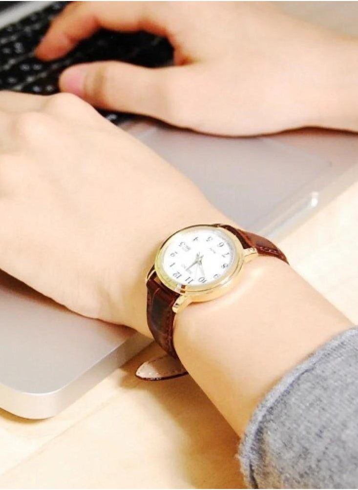 Seiko Ladies' Watch QUARTZ Brown Leather Strap, White Dial SUR822P1  - Image 2