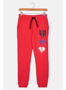 SUPERMAN Kids Boy Brand Logo Jogger Pant, Red Combo  - Image 1