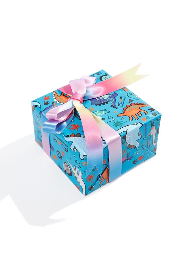 Zeemey Wrapping Paper Rolls - 3 Rolls 17” x 120” Happy Birthday Wrapping Paper Kids Wrapping Paper Rolls Boy Dinosaur Gift Wrap Paper Dinosaur Party Favor Happy Bday Wrap(43*300cm)  - Image 5