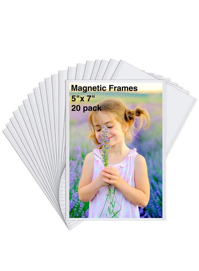 HIIMIEI Magnetic Photo Frames For Refrigerator 5X7 Inches 20 Pack No Sratched Fridge Magnets Picture Frame Photo Sleeves Protected By Removable Film  - Image 2