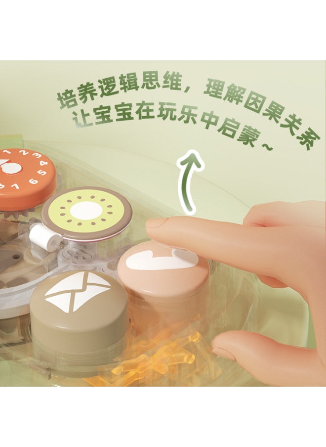 Generic Infants Coax Baby To Turn Happy Busy Board Hand Catch Ball Early Education Whistle Stack High Tambourine Rattle Baby Toy-Color:Whistle Monkey-pink Box  - Image 5