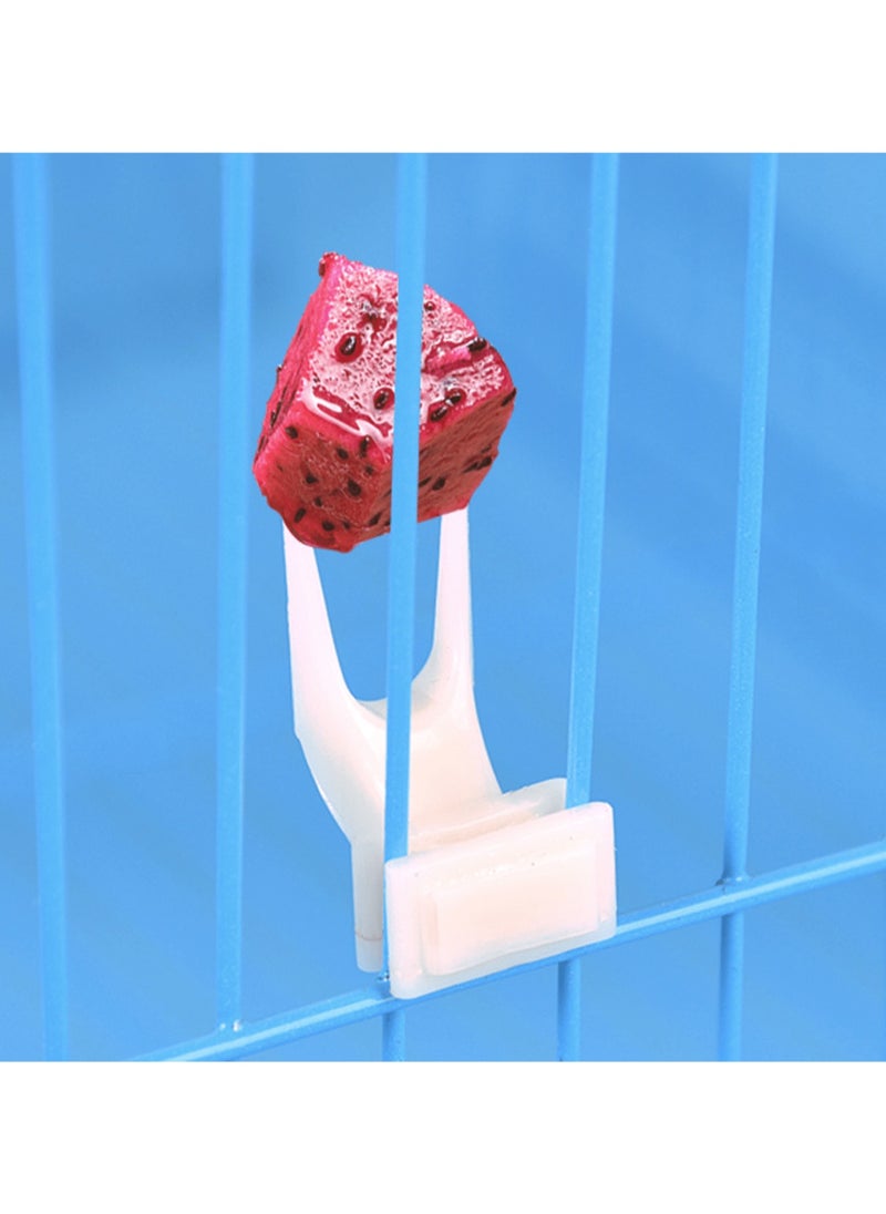 FunMay Bird Fruit Fork, Plastic Birdcage Fruit Holder Parrot Feeding Fork Birds Food Feeder Tool Accessory for Parrots Hamster  - Image 1