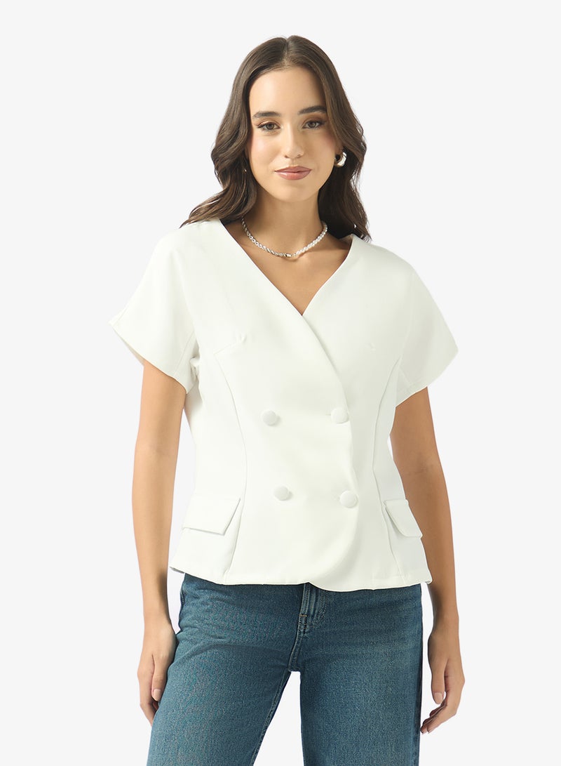 جينجر بلوزة ملفوفة منظمة - Image 1