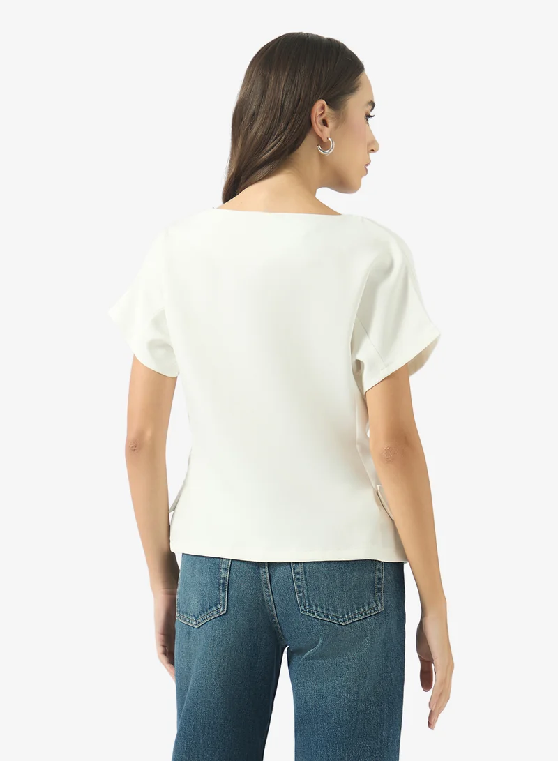 Ginger Structured Wrap Around Blouse