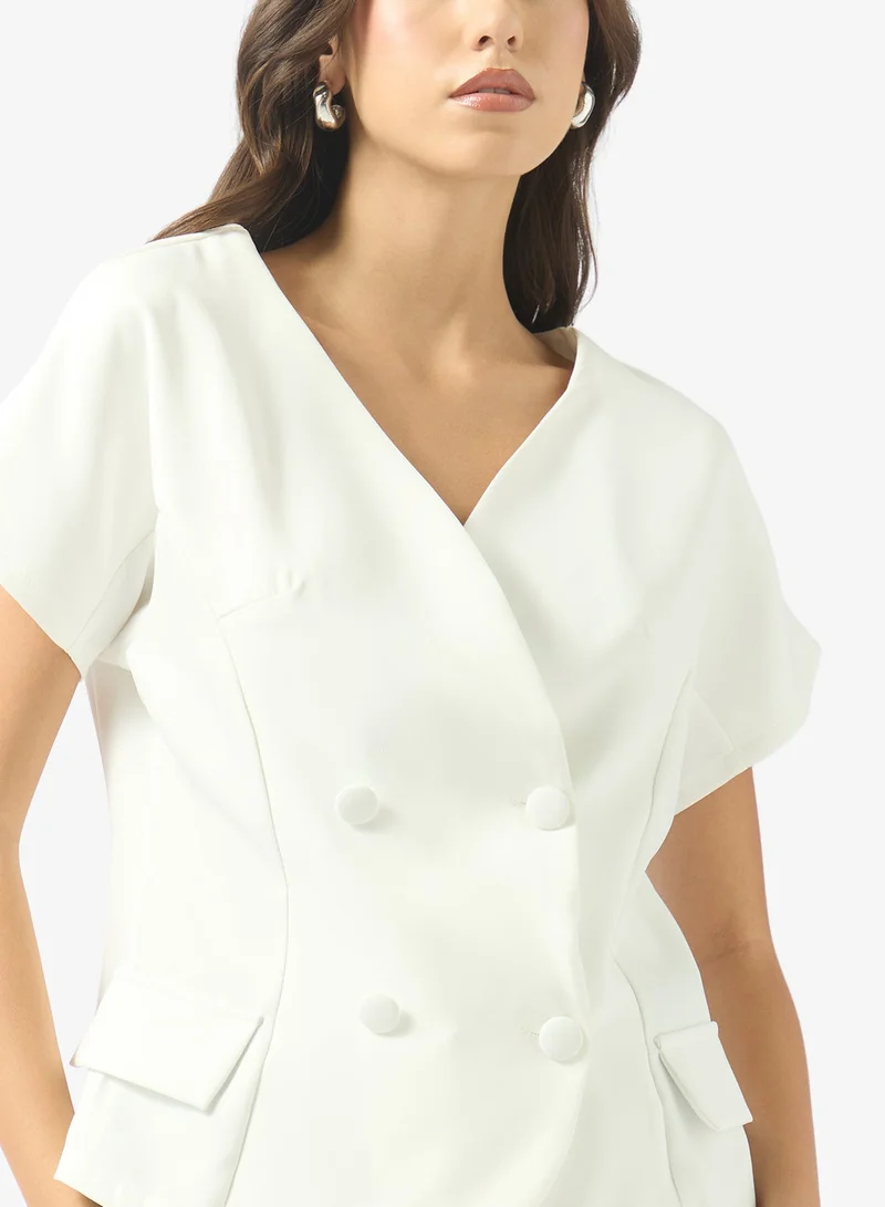 Ginger  Structured Wrap Around Blouse for Women | Best Price UAE