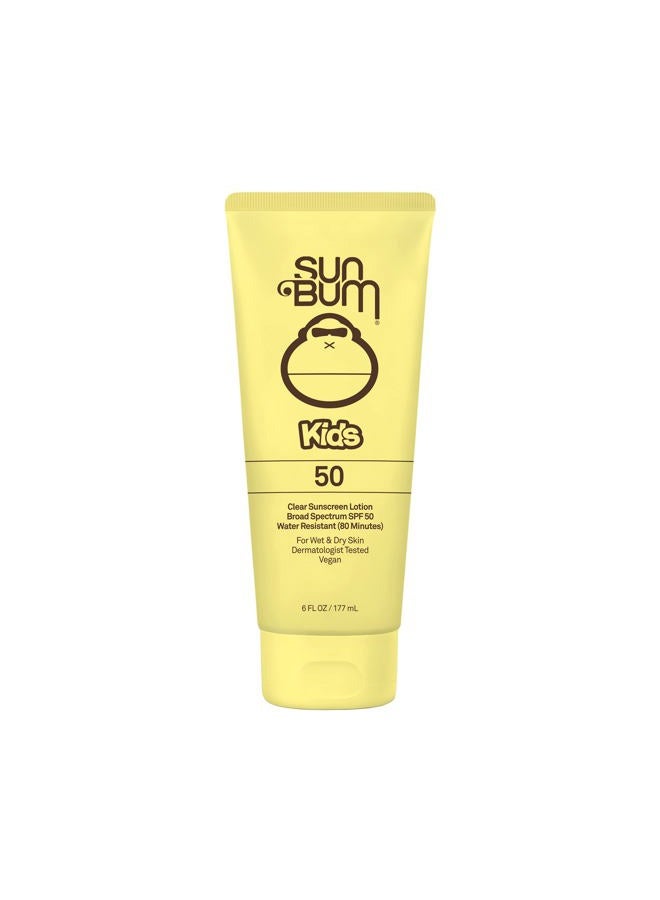 Sun Bum لوسيون واقي من الشمس للأطفال SPF 50 | واقي شمسي مقاوم للماء مع فيتامين E | تطبيق على البشرة الرطبة أو الجافة | متوافق مع قانون هاواي 104 (خالي من أوكتينوكسات وأوكسي بنزون) | 6 أونصات - Image 1