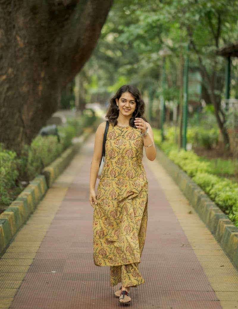 ANNI Designer Women's Rayon Blend Straight Printed Kurta with Palazzo (CUBU Yellow_4XL_Yellow_XXXX-Large) - Image 3