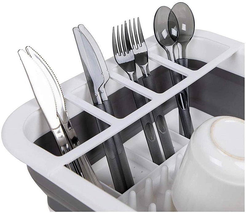 Drake Collapsible Drying Dish Storage Rack, Dish Drainer Dinnerware Basket for Kitchen Counter Portable Dinnerware Organizer - Image 2