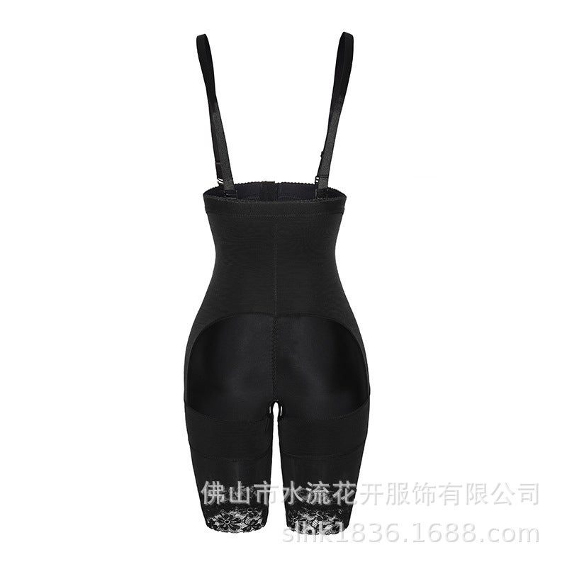Factory direct s Europe and the United States cross-border elastic mesh body sculpting pants black M - Image 5