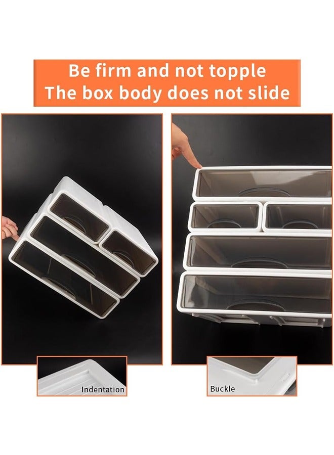 JCB CHIC Stackable Desk Storage Drawers, Desktop Organizer with Drawers, Stackable Storage Box, Plastic Desk Storage Organizer for Home, Office, School, Makeup, Crafts, Bathroom(2 large ) - Image 3