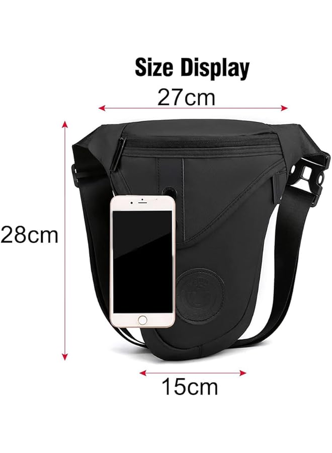X spring Drop Leg Bag for Men Black Waterproof Tear resistant Motorcycle Thigh Bag Large Capacity Crossbody Backpack Adjustable Waist Pack Shoulder Sling Pack for Camping Cycling - Image 5