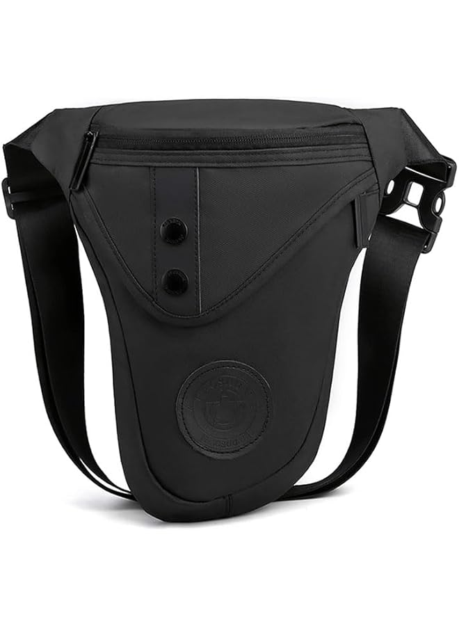 X spring Drop Leg Bag for Men Black Waterproof Tear resistant Motorcycle Thigh Bag Large Capacity Crossbody Backpack Adjustable Waist Pack Shoulder Sling Pack for Camping Cycling - Image 1
