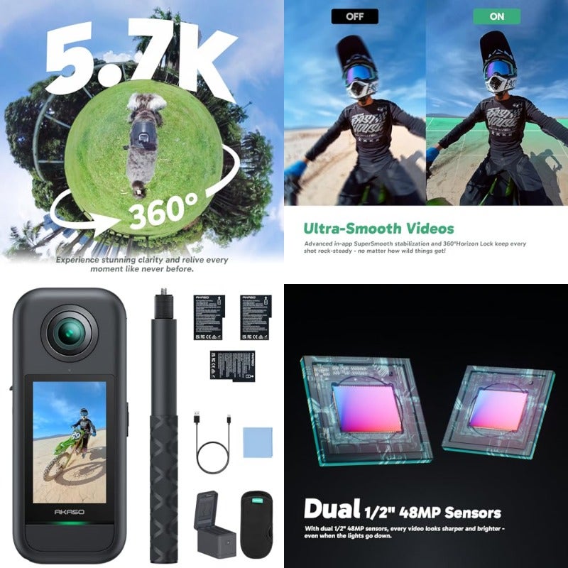 Akaso Akaso 360 Weatherproof 360 Action Camera Creator Combo