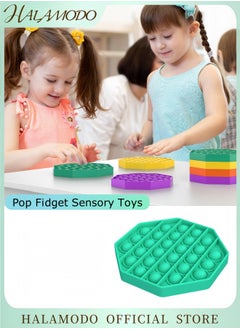 Pop Fidget Sensory Toys Autism Special Needs Stress Relief Silicone Pressure Relieving Toys Durable & Washable Soft Silicone Squeeze Fidget Toy for Kids Children Adults