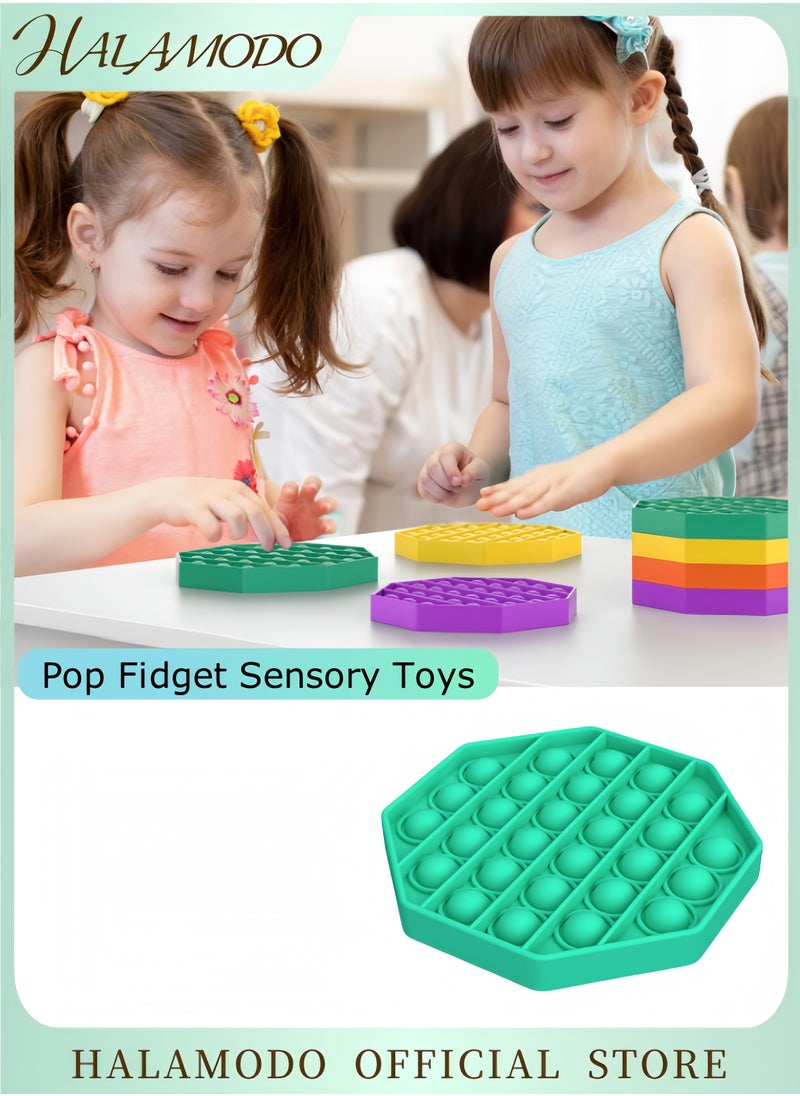 HALAMODO - Pop Fidget Sensory Toys Autism Special Needs Stress Relief Silicone Pressure Relieving Toys Durable & Washable Soft Silicone Squeeze Fidget Toy for Kids Children Adults - Image 1