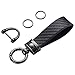 DEKEWEI Carbon Fiber Style Car Keychain Microfiber Leather Key Chain Universal Key Chains for Key Fobs for Men and Women 360 Degree Rotatable with AntiLost DRing Black - Image 2