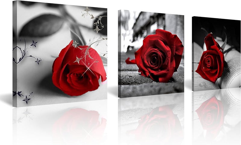 NAN Wind Red Rose Canvas Art Set - Image 1