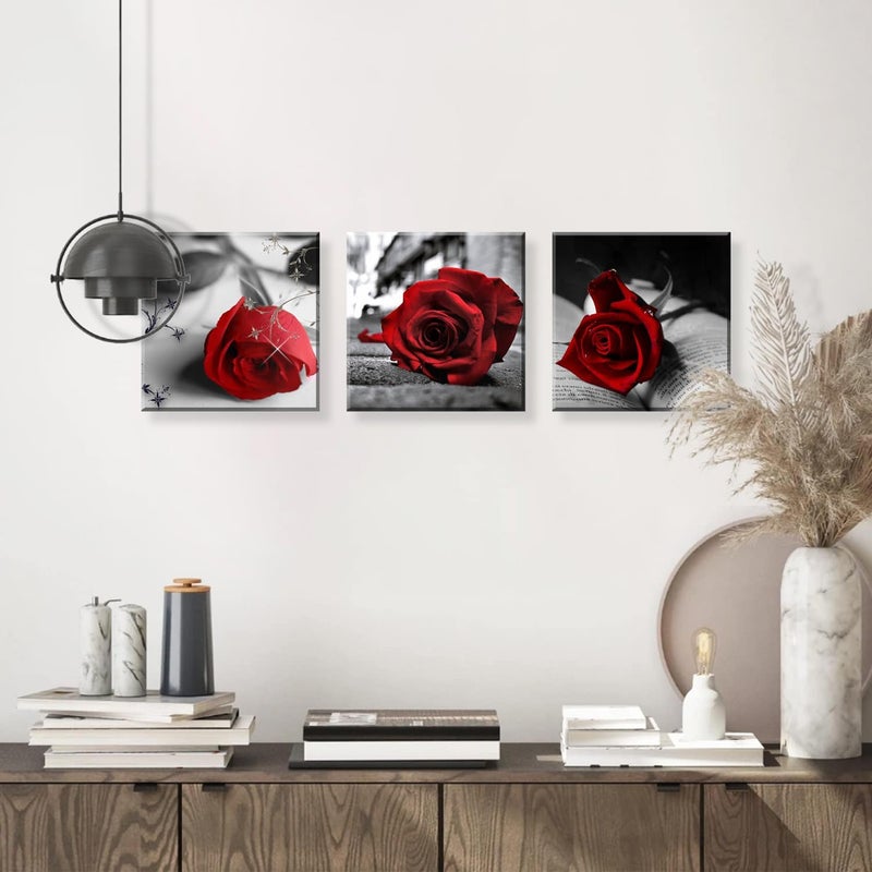 NAN Wind Red Rose Canvas Art Set - Image 4