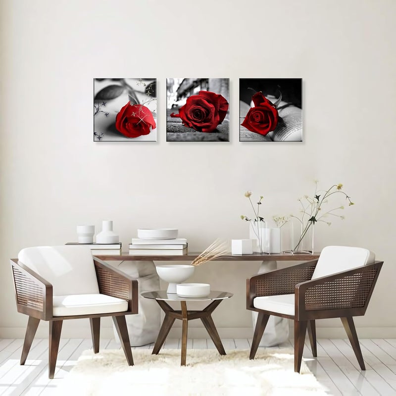 NAN Wind Red Rose Canvas Art Set - Image 3