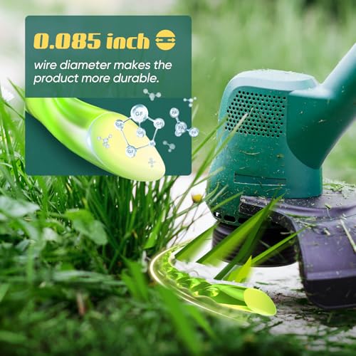 Bessport Trimmer String (AC80RL3) for Ryobi One Plus+,Replacement 0.080-inch Trimmer String Compatible with Ryobi 18V,24V,40V Trimmers (12 Spool, 3 Trimmer Cap) - Image 5