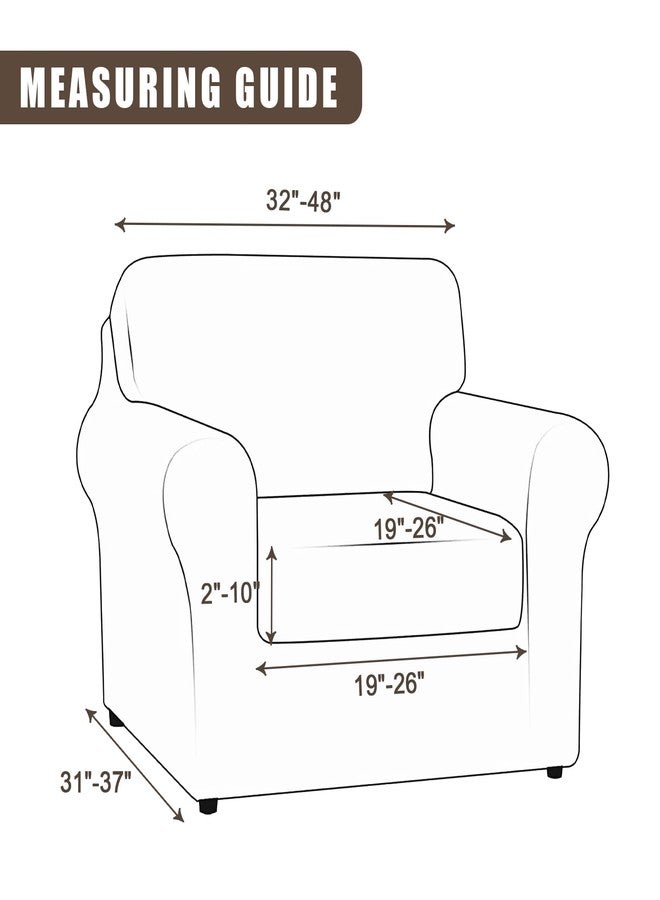 SearchI Stretch Sofa Cover Printed Couch Covers, Floral Pattern 2 Piece Armchair Slipcover with Separate Chair Cushion Cover, Washable Furniture Protector for Living Room(Armchair, Gray+White) - Image 3