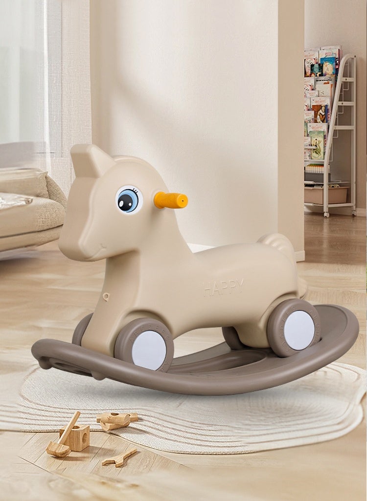 Kids Rocking Horse Ride On Toy 2 in 1 Baby Rocking Horse and Balance Bike with Detachable Balance Board and Silence Wheels for Toddler 1-7 Years, K-616 (Coffee)  - Image 1