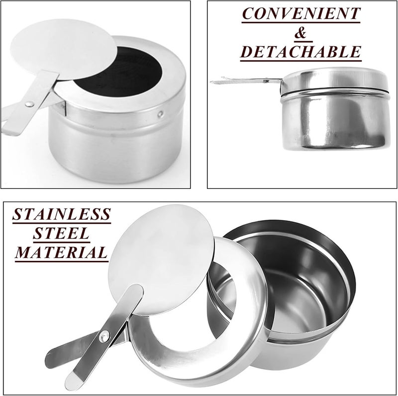 Cheardia 8 Pack Chafing Fuel Holder, Stainless Steel Chafe Wick Fuel Holder with Safety Cover Canned Heat Box Holder for Chafing Dish, Buffet, Barbecue, Parties - Image 3