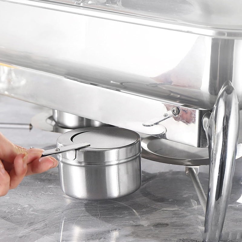 Cheardia 8 Pack Chafing Fuel Holder, Stainless Steel Chafe Wick Fuel Holder with Safety Cover Canned Heat Box Holder for Chafing Dish, Buffet, Barbecue, Parties - Image 5