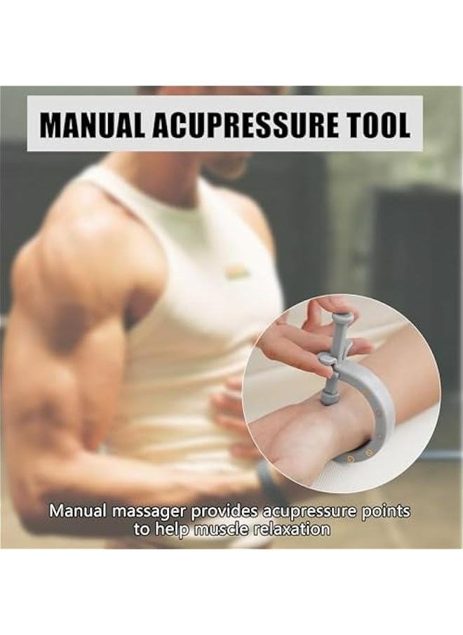 Generic Compact Acupuncture Hand Clip for Migraine Relief, Portable Pressure Point Massage Tool in Light Gray  - Image 2