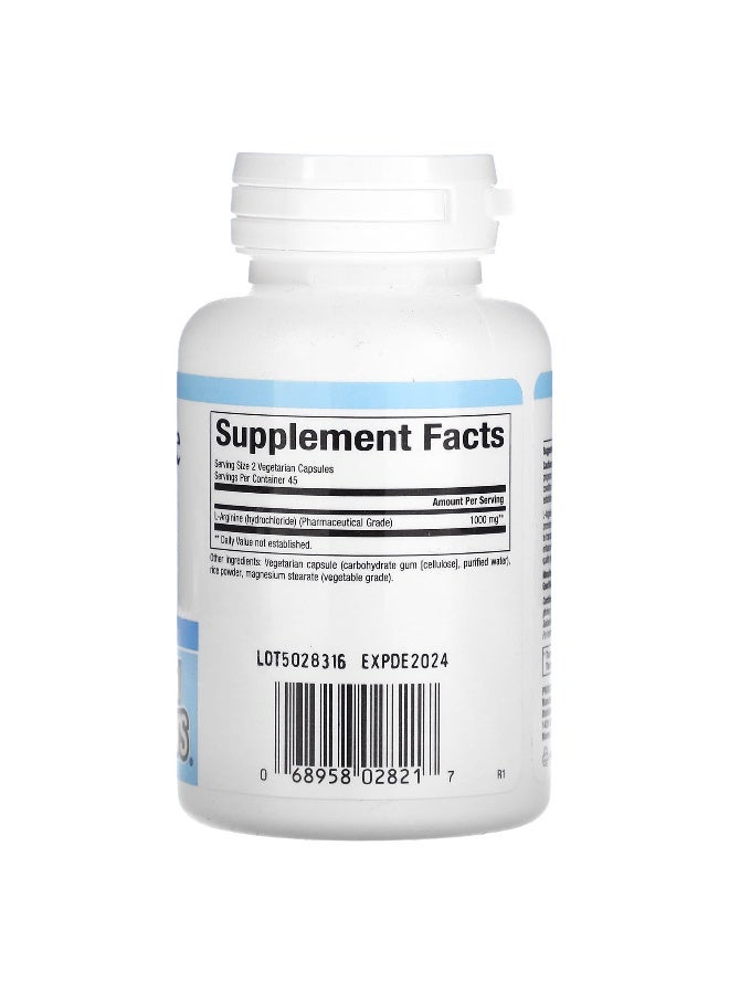 natural Factors Natural Factors, L-Arginine, 500 mg, 90 Vegetarian Capsules  - Image 2