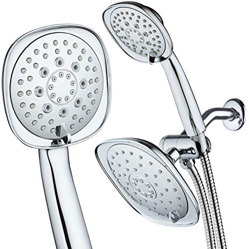 AquaDance Luxury Square High-Pressure Giant 7.3" Rain Shower Head/Handheld Spa Combo. Extra-Long 72" Stainless Steel Hose, 3-way Flow Diverter, All-Chrome Finish. Best Quality from Top American Manufacturer! - Image 2