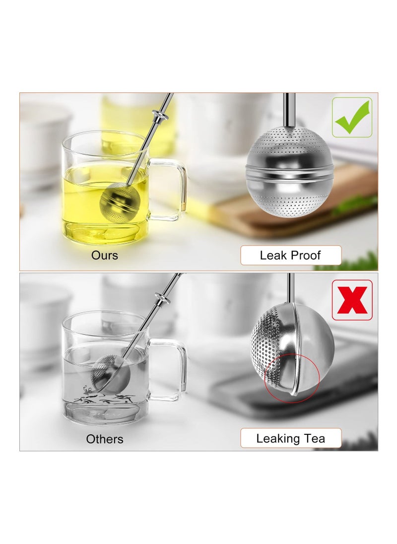 Generic - 2PCS Stainless Steel Long Handle Tea Ball Infuser Set, Loose Leaf Tea Infuser Filter Reusable Fine Mesh Tea Strainer with Long Handle Gourmet Brewing with Fine Tea Mesh Infuser for Cup and Teapot - Image 1