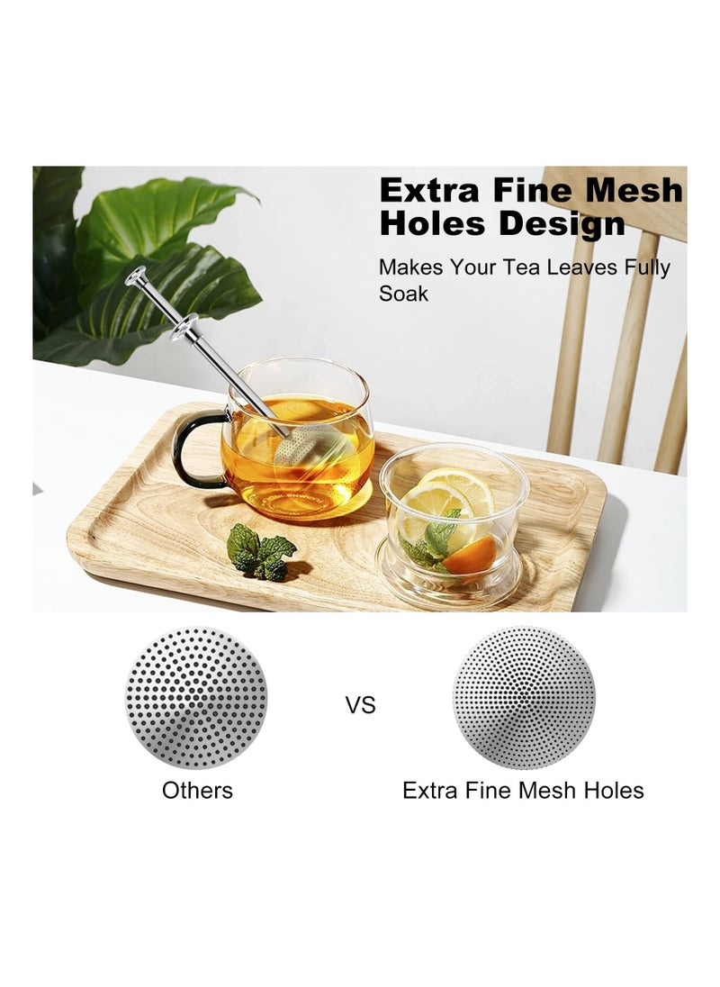 Generic - 2PCS Stainless Steel Long Handle Tea Ball Infuser Set, Loose Leaf Tea Infuser Filter Reusable Fine Mesh Tea Strainer with Long Handle Gourmet Brewing with Fine Tea Mesh Infuser for Cup and Teapot - Image 1
