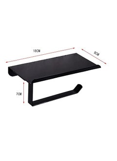 RSP Quality bit RSP Quality bit Stainless Steel Rectangular ToiletTissue Paper Roll Holder Bathroom Accessories with Mobile Stand for Bathroom Kitchen Pack of 1 Matt Black  - Image 2
