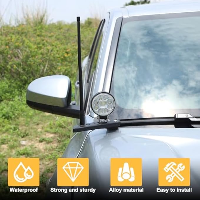 rayihni حامل مصباح كشاف ضوء ديتش لسيارة تويوتا تاكوما 2024 2025، ملحقات خارجية من الصلب الكربوني - Image 3