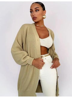 Generic European And American New Sweater Coat Women's Solid Color Casual Cardigan Loose Knitted Buckle Cardigan 