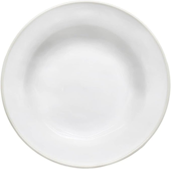 CERAMIC STONEWARE 8 SOUP PASTA PLATE BEJA COLLECTION WHITE CREAM MICROWAVE DISHWASHER SAFE DINNERWARE FOOD SAFE GLAZING RESTAURANT QUALITY TABLEWARE