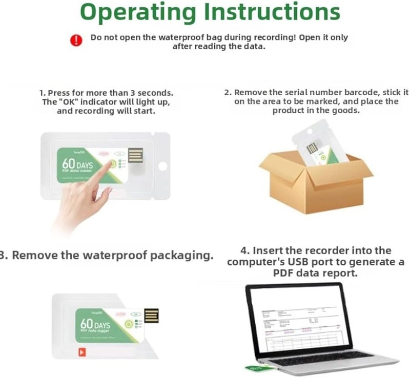 60 Day USB Temperature Data Logger For Warehouse Cold Chain With PDF Report - Image 4