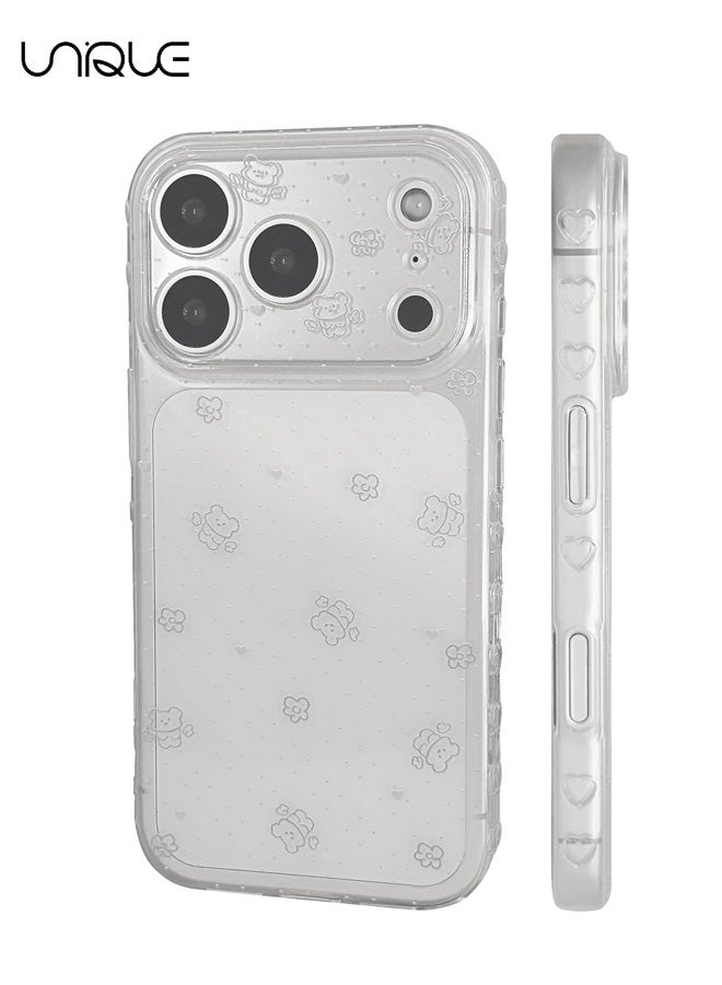 يونيك متوافق مع غطاء iPhone 17 Pro Max - غطاء هاتف بنمط لطيف - غطاء شفاف للهاتف - للسيدات والفتيات، ممتص للصدمات وواقٍ من الخدوش مصنوع من TPU ناعم يغطي الكاميرا بالكامل - Image 1