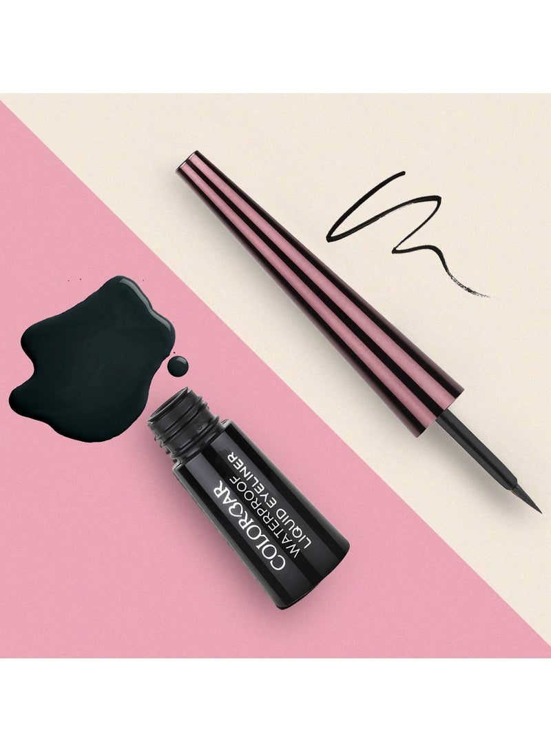 Colorbar Waterproof Opaque Liquid Eyeliner Black 25ml Smudge Proof Long Lasting Flexible Applicator - Image 4